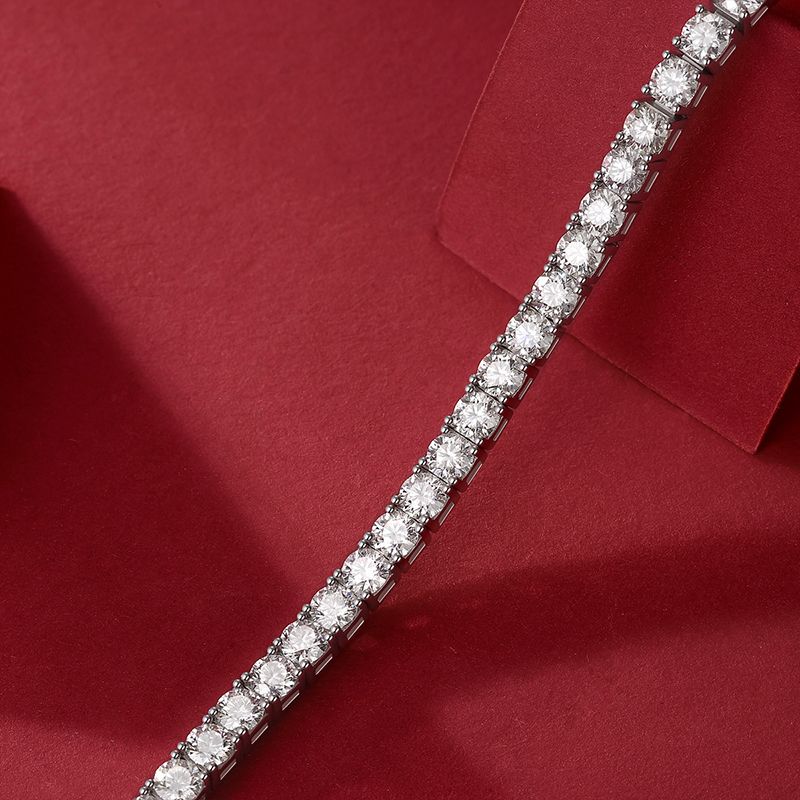 One of a Kind Moissanite Bracelet — 0.1 ct, S925 Sterling Silver & Platinum-Plated