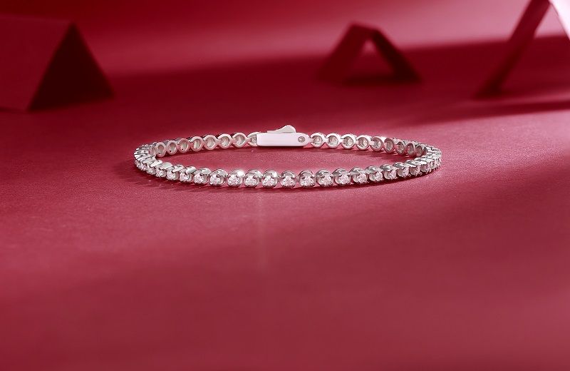 Starry Sky Moissanite Bangle ‚Äî S925 Sterling Silver & Platinum-Plated