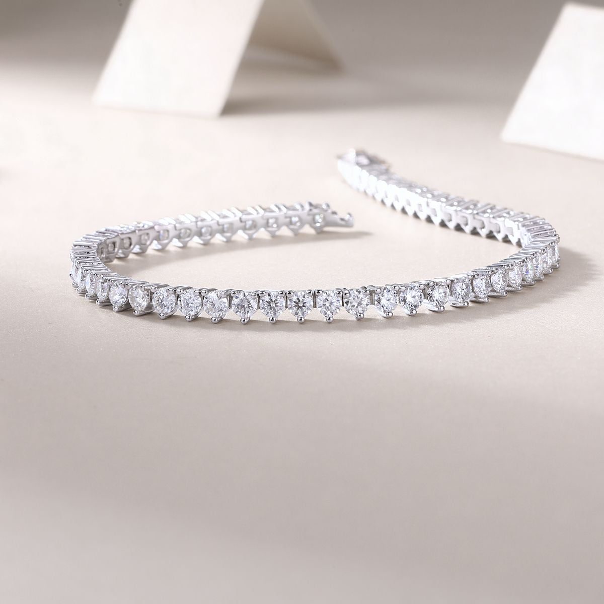 Mark Moissanite Tennis Bracelet — 0.1 ct, S925 Sterling Silver & Platinum-Plated