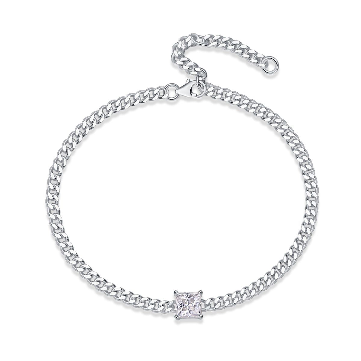 Resolute Moissanite Bangle — S925 Sterling Silver & Platinum-Plated