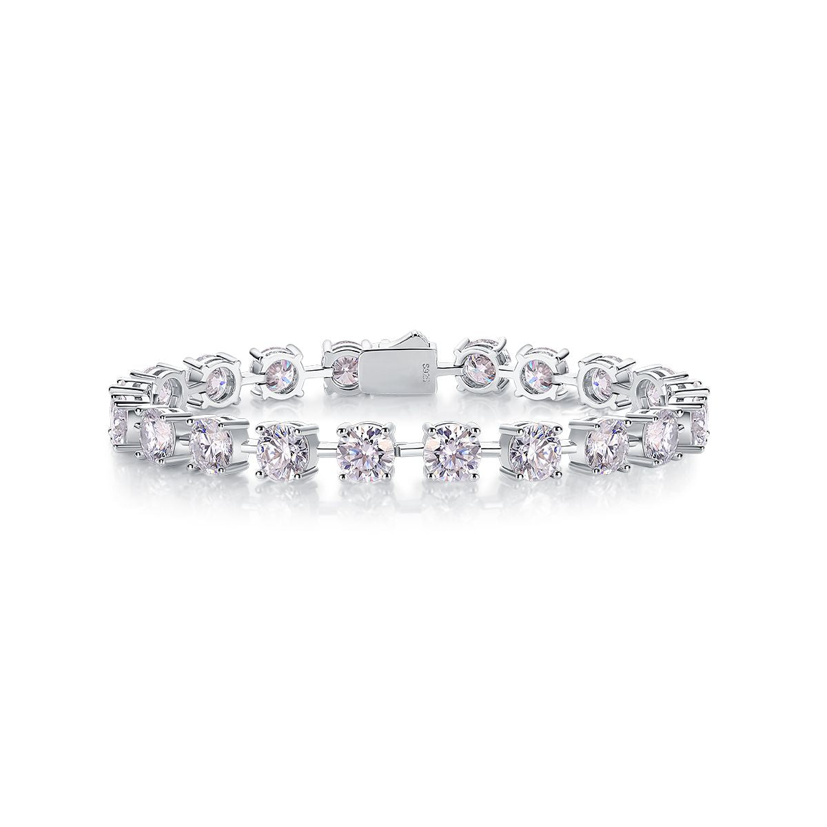 Time & Elegance Moissanite Bangle — S925 Sterling Silver & Platinum-Plated
