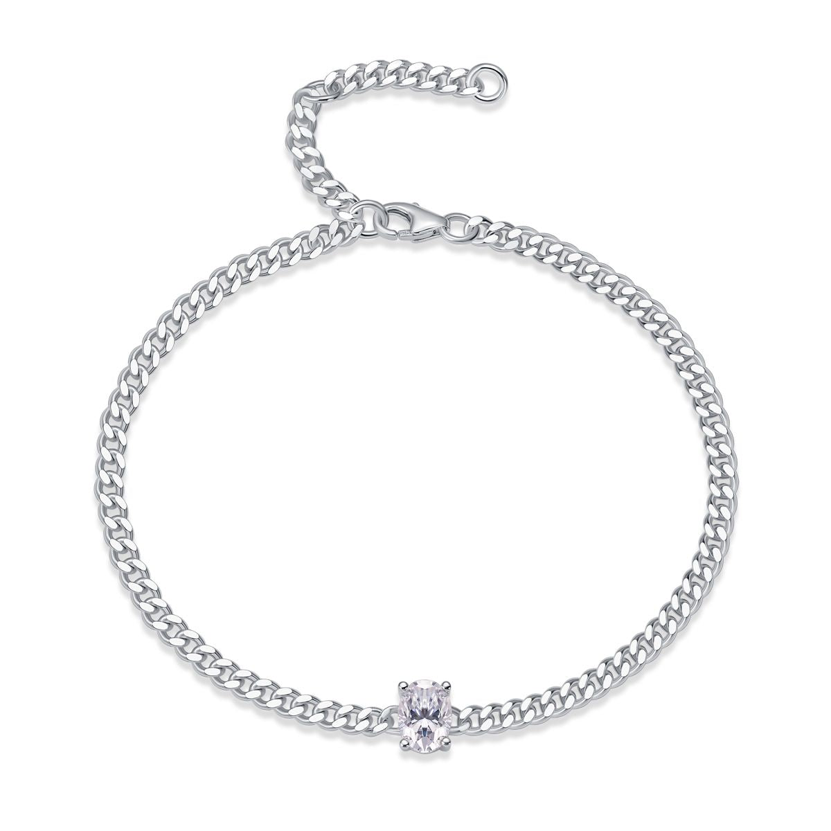 Breakthrough Moissanite Bangle — S925 Sterling Silver & Platinum-Plated
