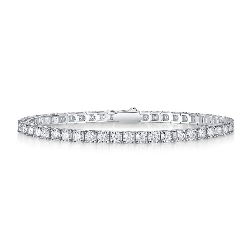 One of a Kind Moissanite Bracelet — 0.1 ct, S925 Sterling Silver & Platinum-Plated
