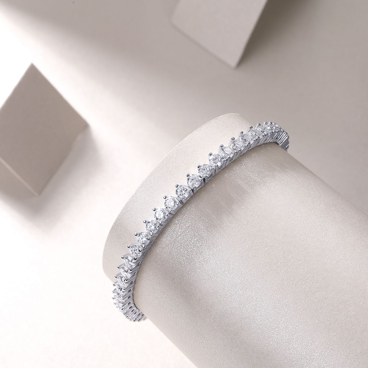 Mark Moissanite Tennis Bracelet — 0.1 ct, S925 Sterling Silver & Platinum-Plated