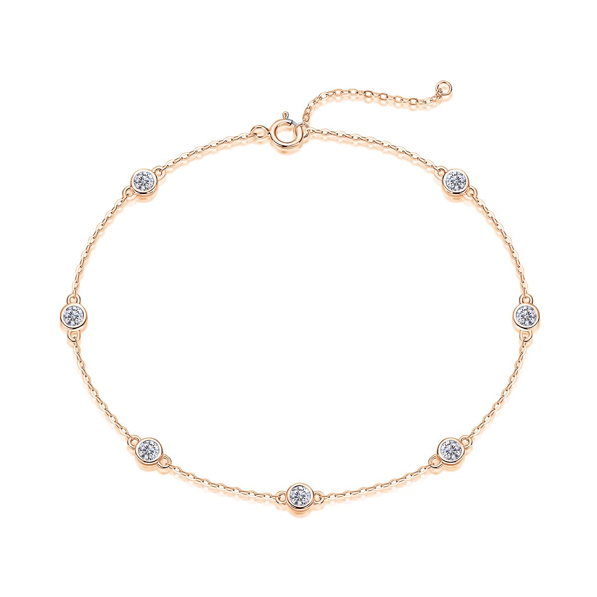 Dynamic Bubble Moissanite Bangle — S925 Sterling Silver & Platinum-Plated