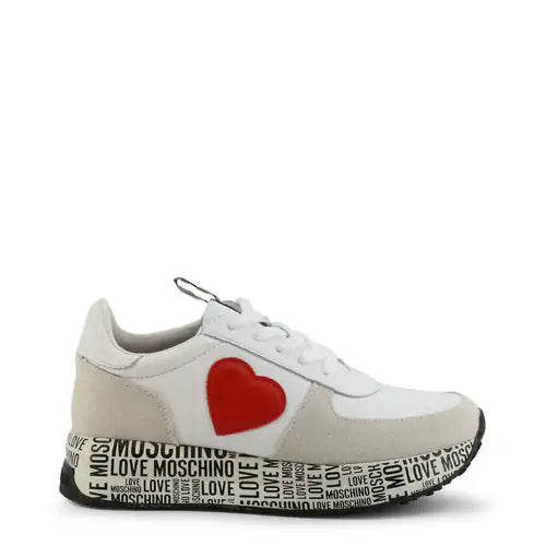 Love Moschino White Heart Sneakers- Model: JA15364G1EIA4